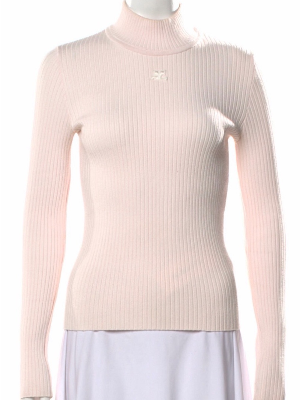 Courreges Turtleneck Long-sleeve Rib Sweater